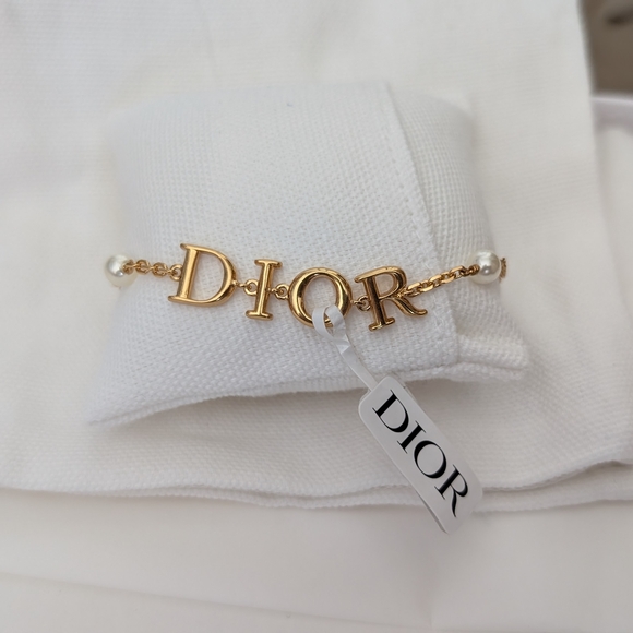 Dior Gold and Pearl Accent Bracelet
